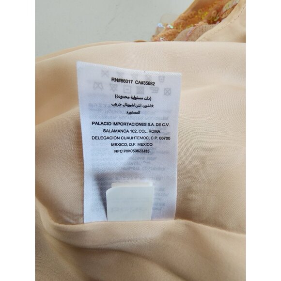 Bebe Mini Dress XS Peach Sequins Layered Mesh Coquette Hoco Ballerina Fairycore - Picture 9 of 16